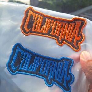 California Embroidered Patches - Orange and Blue